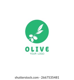 Plantilla de diseño de Ilustración vectorial de icono de oliva