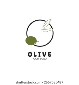 Plantilla de diseño de Ilustración vectorial de icono de oliva