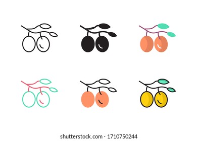 olive icon vector illustration with different style design. isolated on white background