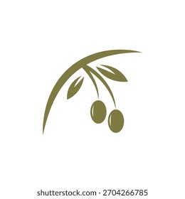 Logotipo de la Ilustración vectorial del icono de oliva