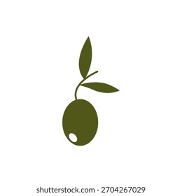 Logotipo de la Ilustración vectorial del icono de oliva