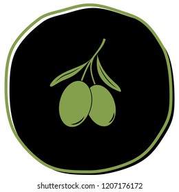 Olive icon vector illustration on black background