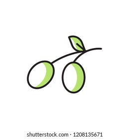 olive icon vector. modern style vegetable icon