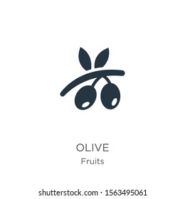 Olive icon vector. Trendy flat olive icon from fruits collection isolated on white background. Vector illustration can be used for web and mobile graphic design, logo, eps10