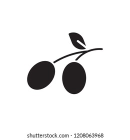 olive icon vector. vegetable icon glyph style