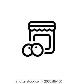 Olive Jam Fruit Vegetable Food Monoline Symbol Icon Logo for Graphic Design UI UX and Website