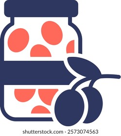 Olive Jar Icon Mixed Vector Illustration