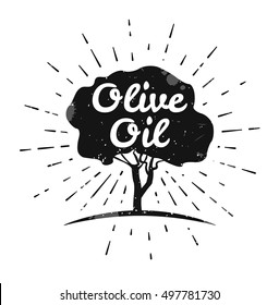 Olive label, logo design. Olive tree. Vector Illustration Isolated