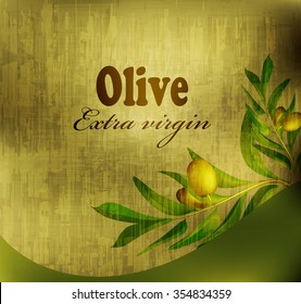 Olive label menu old background for packaging