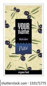 Olive label. Vector