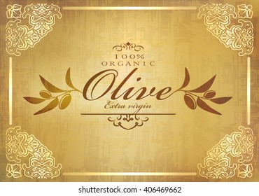 Olive label vintage background