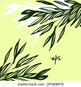 Olive leaf branch background with place for your text.