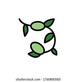 Olive leaf icon. Simple color with outline vector elements of healing plant icons for ui and ux, website or mobile application