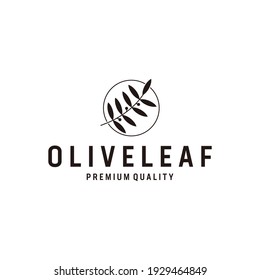 Olive leaf inspiration dark line logo design vector.
