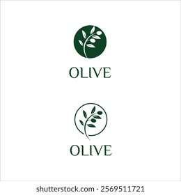 olive leaf logo, oil essential olive fruit logo vector