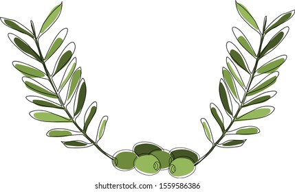 Olive leaf and olives - wreath.
