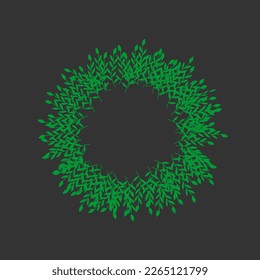 Olive leaf wreath. Green olives branch round frame for menu card banner invitation. Winner circle greek decoration. Eco frendly organic border olive tree leaves. Plant vector illustration.