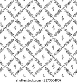 Olive leaves hand drawn leaves seamless pattern for textile wallpaper or background 