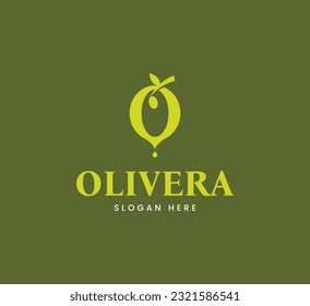 Olive Letter O Logo Design-Vorlage - Vektorgrafik