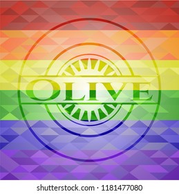 Olive lgbt colors emblem 