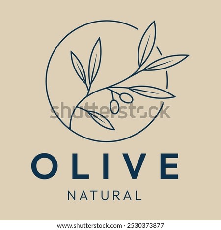 olive line art logo vector illustration design graphic template