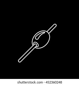 Olive Line Icon On Black Background
