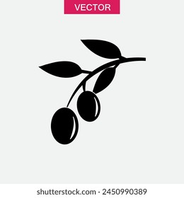Olive line icon, vector flat black trendy style illustration for web and app..eps