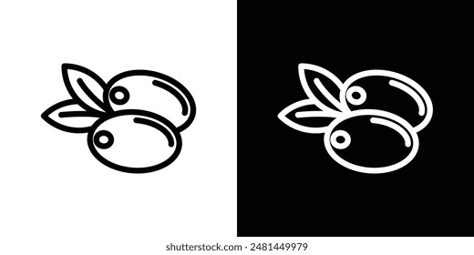 Conjunto de Ilustración vectorial de iconos de línea de oliva.