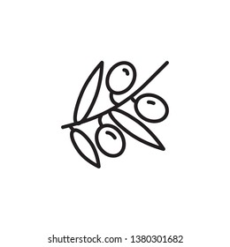 Olive line vector icon. Vegetable icon for websites, web design, mobile app.