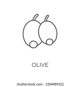 Olive linear icon. Olive concept stroke symbol design. Thin graphic elements vector illustration, outline pattern on a white background, eps 10.