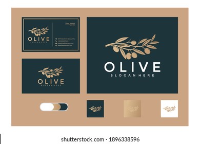olive logo design and business card	
