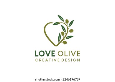 Diseño del logo de Olivo con concepto de amor creativo