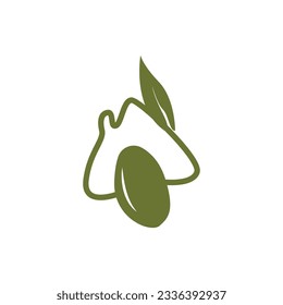 Logo-Design, Olivenölbaum-Vektorgrafik, einfache Illustrationsvorlage
