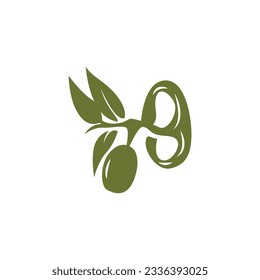 Olive Logo Design, Olive Oil Tree Vector, Simple Illustration Template