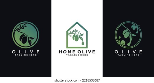 Olive logo design simple concept Premium Vector