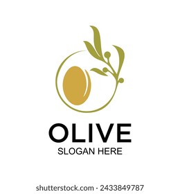 Diseño de logotipo de oliva concepto simple Vector Premium