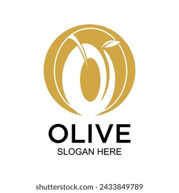 Olive logo design simple concept Premium Vector