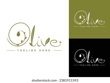 Olive logo design template set