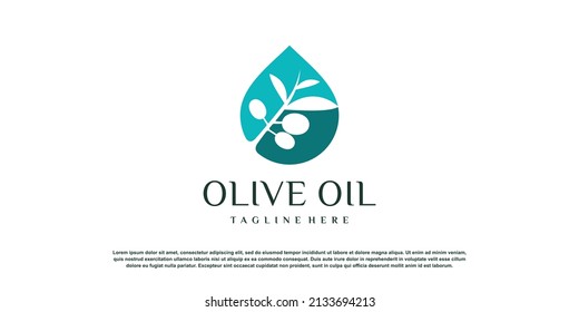Vector de diseño de logotipo de olivo con concepto moderno