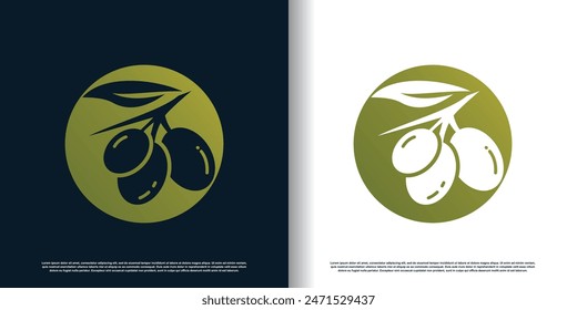 Olive logo design vector with modern concept Premium Vector