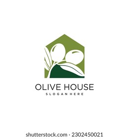 Olive logo desing idea with unique style concept