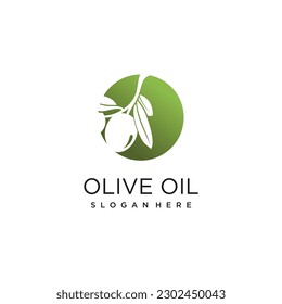 Olive logo desing idea with unique style concept