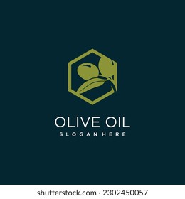 Olive logo desing idea with unique style concept