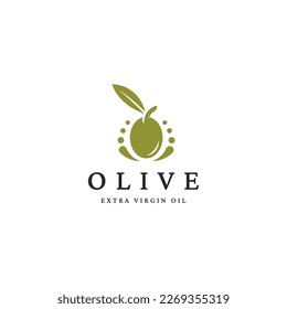 Olive logo icon design template flat. Natural extra virgin oil. beauty, cosmetic and food