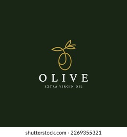 Olive Logo Symbol Design Vorlage flach. Natürliches extra natives Öl. Schönheit, Kosmetik und Essen