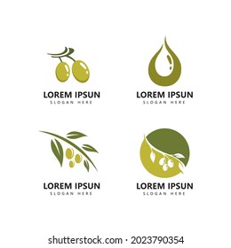 Olive logo icon and olive oil logo template vector 