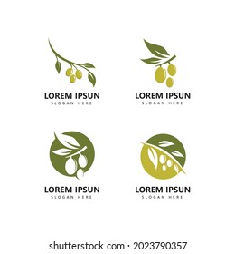 Olive logo icon and olive oil logo template vector 