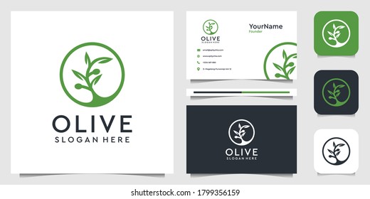Olive logo illustration vector graphic design. Suit for plants, leaf, flower, advertising, icon, and business card