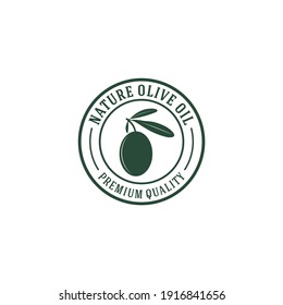 logo d'olive avec illustration naturelle de graines d'olive sur fond blanc