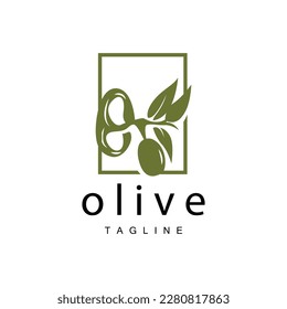 Logotipo de oliva, Vector de la Planta de Aceite de Oliva, Diseño de Medicina Natural Herbal, Icono De Plantilla De Ilustración